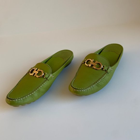 Green ferragamo shoes Clearance